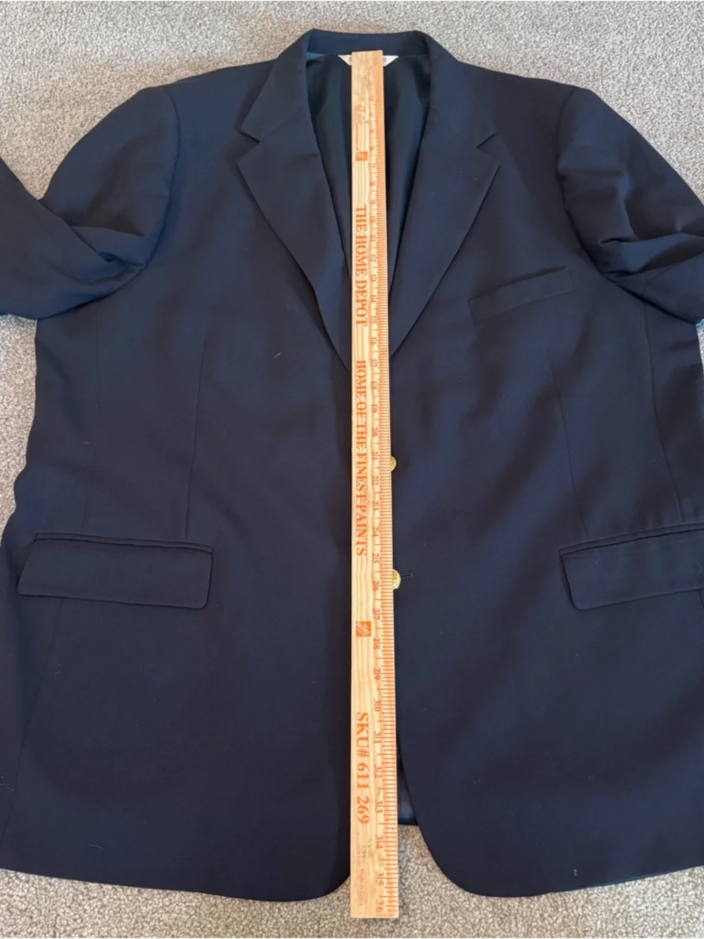 VTG Palm Beach Sport Coat Navy Blue Blazer Jacket Wool Gold Button USA Men’s 52L